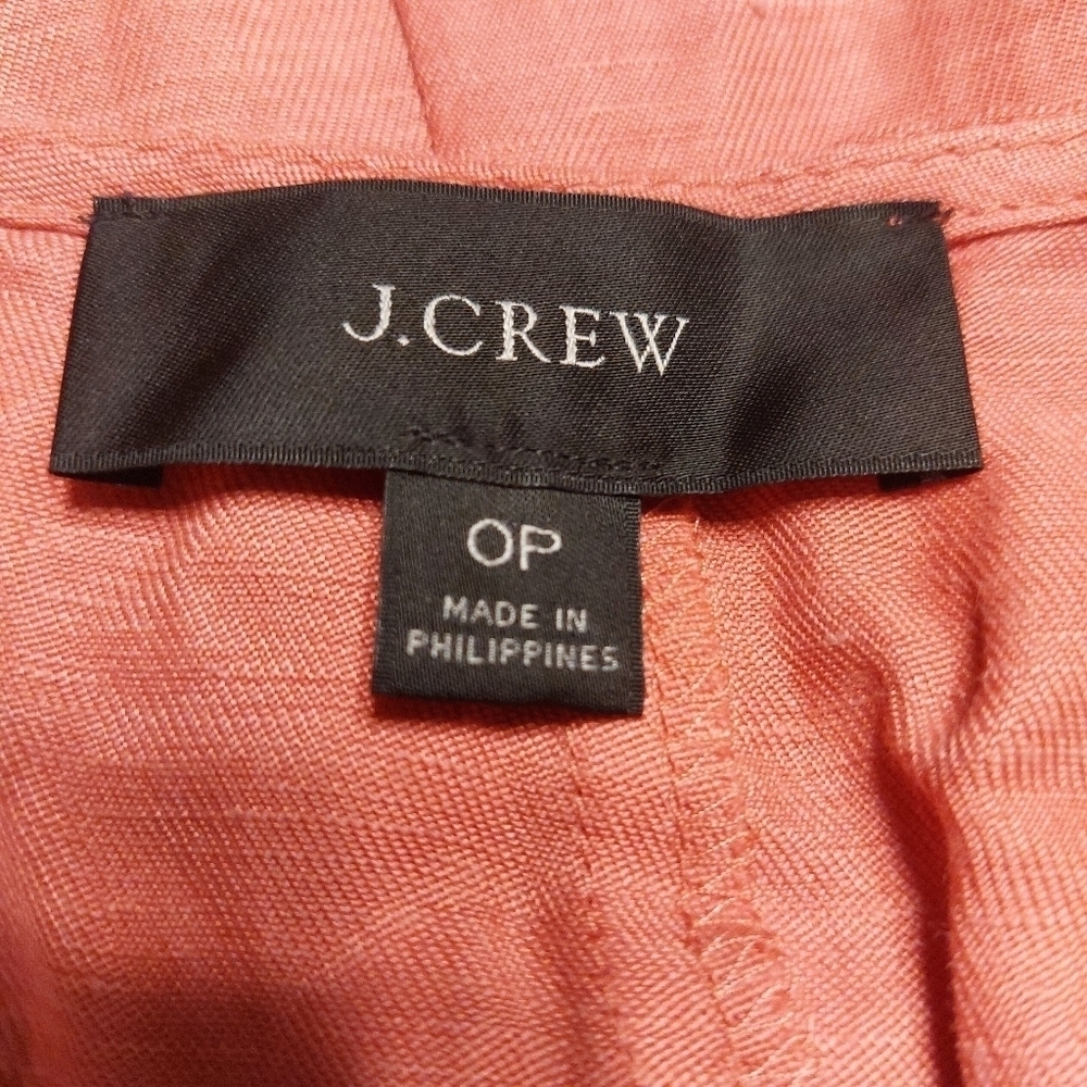 J. Crew Cap Sleeve Linen Faux Wrap Midi Dress-size 0P - Picture 5 of 6